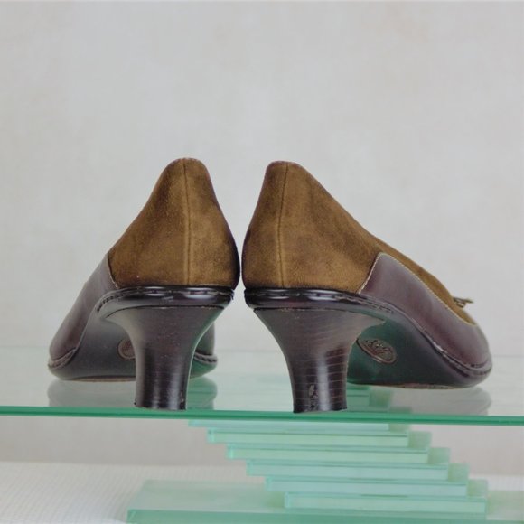 Söft 7M Two-tone Brown Suede Leather Pumps - Picture 7 of 16